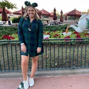 Old Navy Plaid button down shirt dress size L